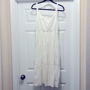 Tea length white dress